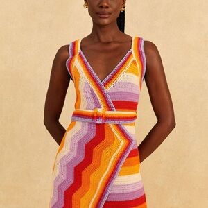 FARMRIO Crochet Wrap Dress